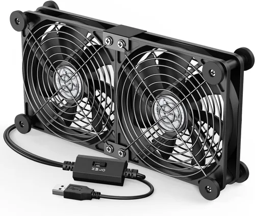 Vista 9 de ELUTENG Ventilador de computadora USB de 1.575 pulgadas de doble fila 2 en 1 ventiladores de PC USB con 3 velocidades ajustables 6500RPM Electrónica