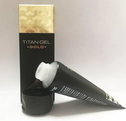 Vista 3 de Crema de masaje 2 en 1 Titan Gel Gold Original con Titan Gel Rojo