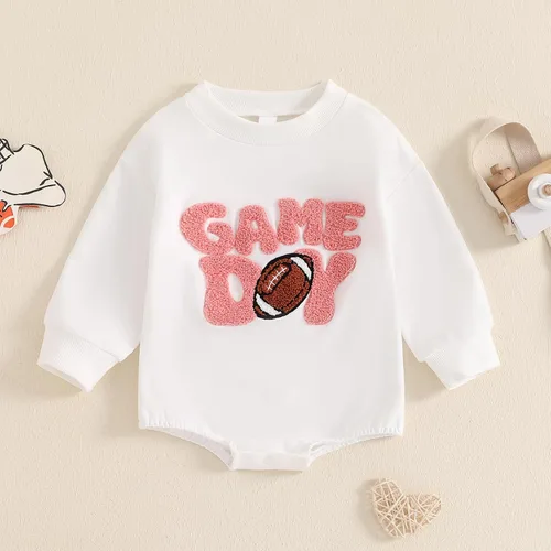 Vista 32 de MERSARIPHY Sudadera de fútbol para bebé, traje de manga larga con letras divertidas, ropa de otoño e invierno
