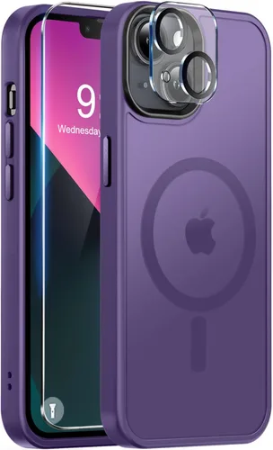 Vista 24 de BossKiss Funda compatible con iPhone 15 Pro, compatible con MagSafe, pantalla y protector de cámara, magnética, translúcida, mate, para mujeres