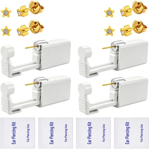 Vista 14 de Kits de Perforación de Orejas, Pistola Desechable de Perforación de Orejas Precargada con Aretes de Circonita Cúbica, Kits de Perforación Corporal