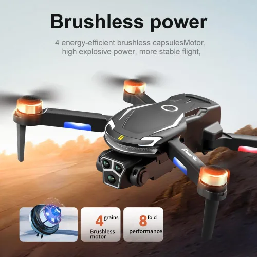 Vista 4 de Remote Control Aerial Drone with 3-Camera 8K HD Brushless Power Intelligent Avoidance Obstacle Trajectory Flight, Optical Flow Hover, Gesture