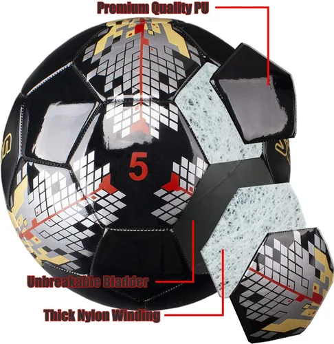 Vista 3 de Senston Balón de fútbol talla 3 y talla 4 y talla 5 para niños y adultos, balón de fútbol oficial para partidos y entrenamiento con bomba