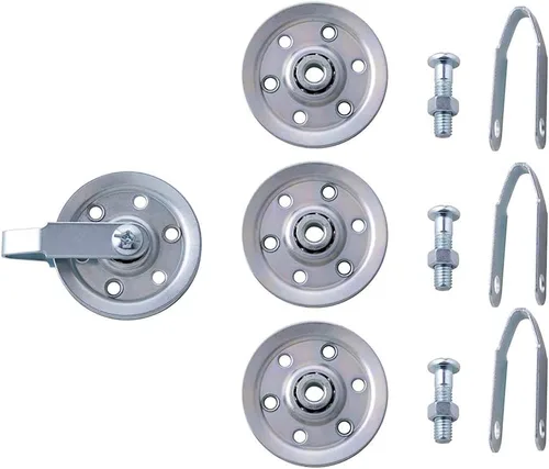 Vista 3 de HOME MASTER HARDWARE Kit de reemplazo de cable y polea, 4 poleas resistentes de 3 pulgadas, 2 cables galvanizados para aeronaves, diámetro 3/32, 12