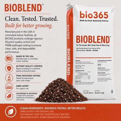 Vista 5 de BIOBLEND - Mezcla de tierra para macetas de alta porosidad, bolsa de 1.5 pies cúbicos – Coco, turba musgo y perlita medio de cultivo con biocarbón