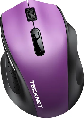 Vista 11 de TECKNET Ratón inalámbrico para computadora portátil, ratón inalámbrico Bluetooth de modo dual (BT5.2/3.0 y 2.4G), diseño ergonómico, DPI de 5