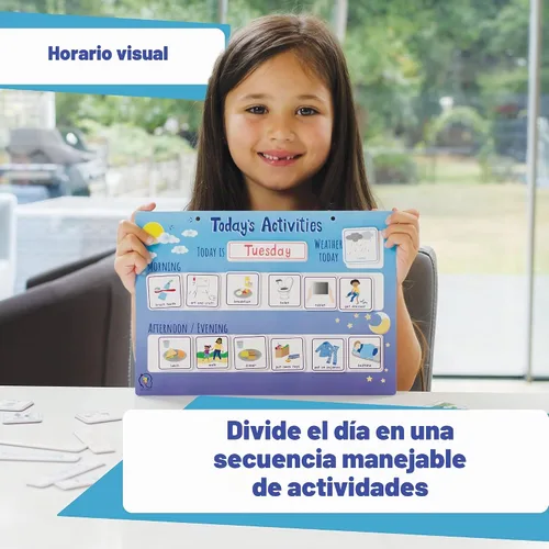 Vista 6 de Actividades de hoy Diario Rutina Visual Horario Magnético Tabla de Azulejos para Niños