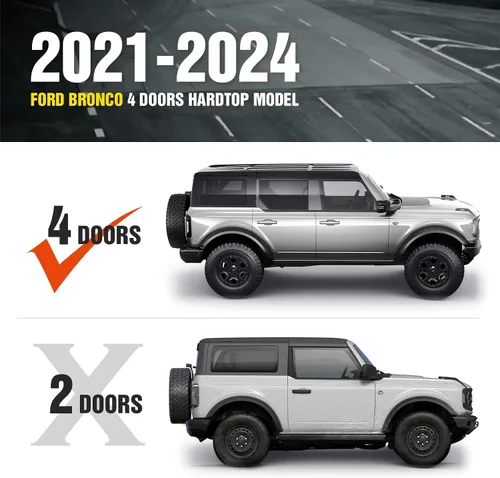 Vista 2 de YZONA Barras de techo traseras cortas para Bronco con canastilla de carga compatible con barras de luz LED de 2 piezas para Ford Bronco 2021 2022