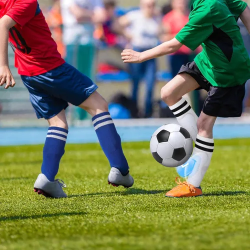 Vista 6 de Toulite 4 pares de espinilleras de fútbol, 4 pares de calcetines de fútbol para niños, equipo de protección de pantorrillas, equipo de fútbol