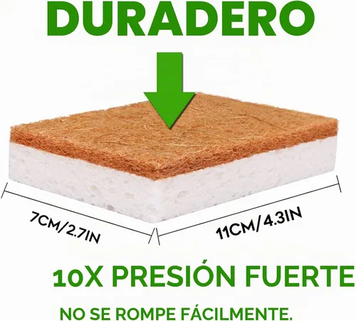 Vista 4 de PANYEE Esponja de cocina natural biodegradable, esponjas ecológicas para platos,Esponja de celulosa compostable con limpiador sostenible de nuez