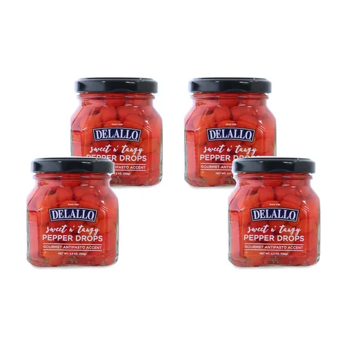 Vista 10 de DeLallo Gotas de pimienta dulce y picante, acento antipasto gourmet, tarro de 4.3 onzas, 1 paquete