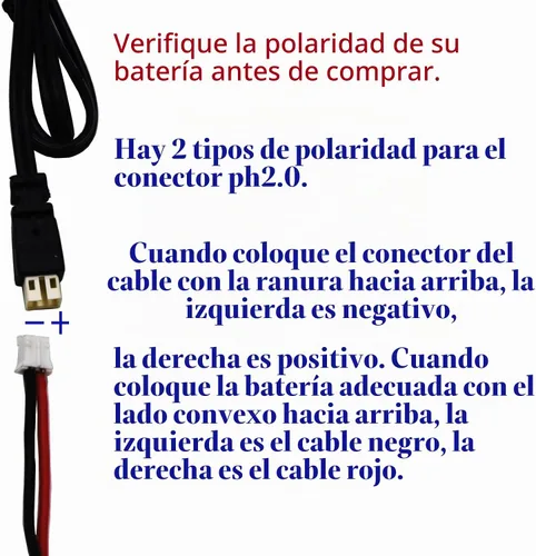 Vista 2 de Blomiky 1S Lipo 3.7V-3.8V 0.5A Cable de carga USB con conector PH2.0 enchufe compatible con EMAX Small Hawk S o Free Style RC Drone / 3.7V Ph2.0 USB