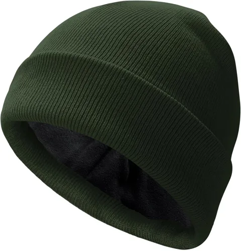 Vista 25 de PFFY Beanie for Men Women Unisex Knit Cuffed Plain Winter Thick Lined Beanies Hats