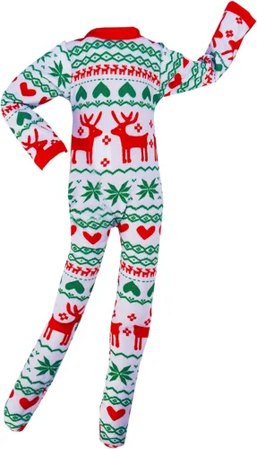 Vista 2 de E-TING Ropa de Papá Noel, pijama de pijama para muñeca elfa, accesorios de Navidad, ropa (reno de Navidad)