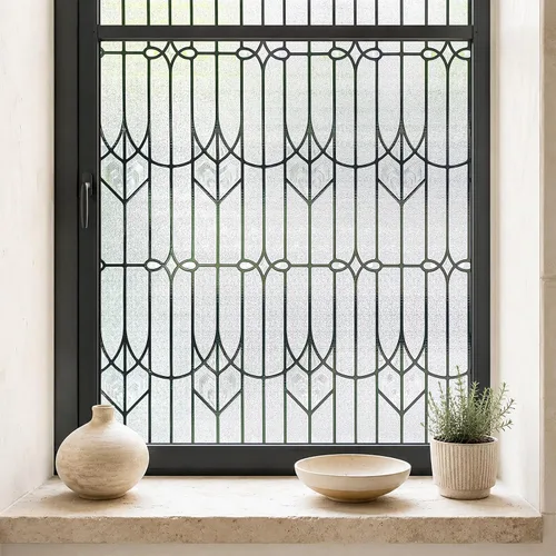 Vista 17 de Película 3D para ventana de vitral, película decorativa de privacidad para ventana de baño, puerta delantera, hogar, bloqueo solar, control