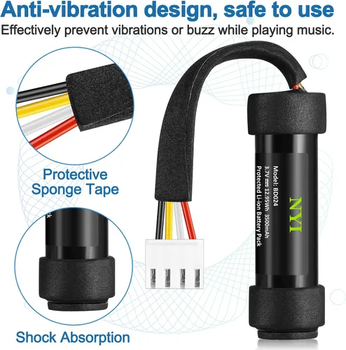 Vista 3 de NYI Reemplazo de batería de 3500 mAh compatible con Harman Kardon Onyx Studio 5, Onyx Studio 6 altavoz inalámbrico Bluetooth - Potencia de larga