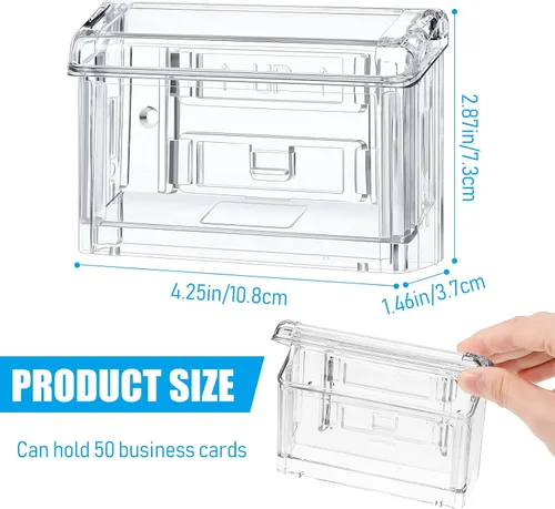 Vista 3 de Vicenpal Tarjetero de acrílico transparente para exteriores, para montaje en pared, incluye despegar y pegar para oficina, tiendas, camiones, pared