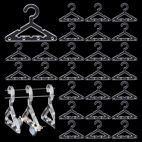 Vista 8 de PH PandaHall 42 piezas de colgador de ropa soporte para aretes collar mini percha joyería colgante organizador colgante aretes acrílico perno