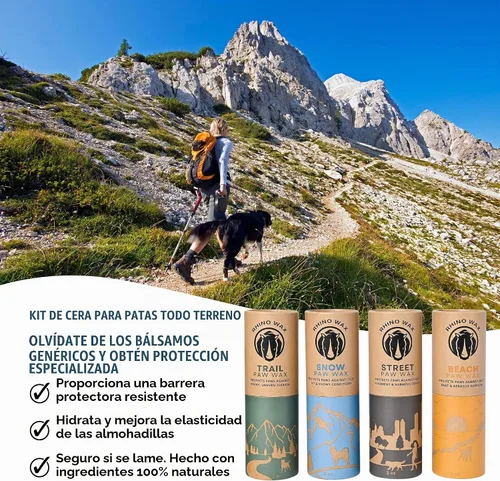 Vista 2 de Rhino Wax Kit de protección de patas de perro todo terreno: calle, playa Paquete - Las 4 ceras
