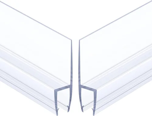 Vista 9 de AmazerBath Sello inferior de puerta de ducha sin marco de 39 pulgadas (juego de 2) – transparente, adecuado para vidrio de 3/8 pulgadas