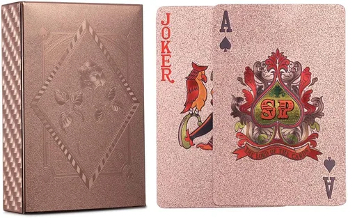 Vista 11 de ACELION Cartas de juego impermeables, cartas de plástico, baraja de cartas, tarjetas de póquer de regalo (negro)