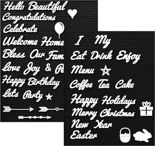 Vista 8 de Felt Like Sharing Letras de plástico para tablero de letras (letras blancas - 1/2 pulgada, 326 piezas) - Personajes y símbolos intercambiables