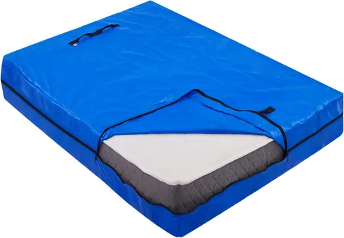 Vista 7 de AlexHome Bolsa de colchón para mudanza y almacenamiento, lona resistente, reutilizable, funda de almacenamiento de colchón fácil de transportar