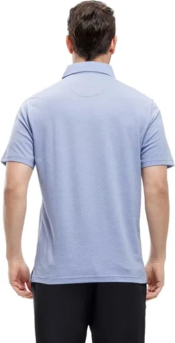 Vista 3 de VEBOON Men's Polo Shirts Long and Short Sleeve Cotton Blend Heather Moisture Wicking Casual Collared Shirts
