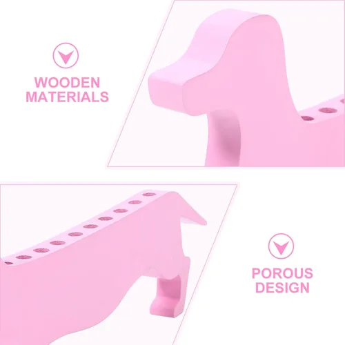 Vista 9 de EXCEART Soporte para pinceles de pintura de madera, soporte de salchicha en forma de perro, organizador de pinceles para artista, estante