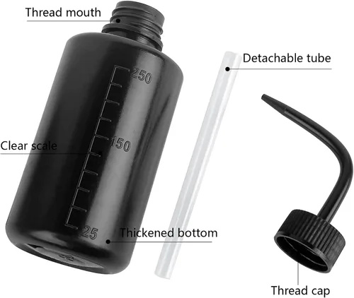 Vista 3 de Botella de Lavado 2 piezas 250ml/8oz Herramientas de Riego de Seguridad, Plástico Económico de Compresión para Lavado y Limpieza con Boca Estrecha