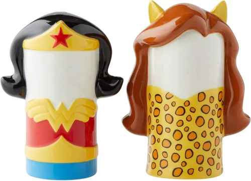 Vista 4 de Enesco 6003730 DC Comics Ceramics Superman vs. Lex Luthor - Salero estilizado y pimentero, 3.89 pulgadas, multicolor