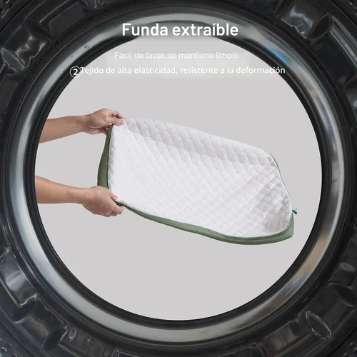 Vista 7 de Novilla Tencel - Almohada curvada para dormir lateral para aliviar el dolor Almohada ajustable CertiPUR-US de espuma viscoelástica triturada