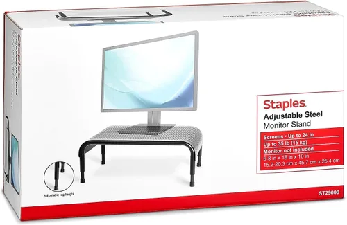 Vista 6 de Staples TECH Soporte de monitor de acero ajustable, elevador ergonómico