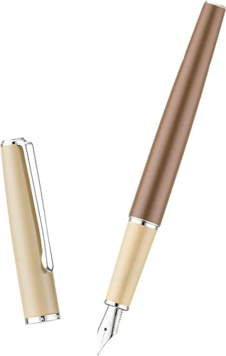 Vista 10 de Hongdian 920 - Pluma estilográfica de metal negro, chapado en oro rosa, pluma de escritura suave, pluma clásica con convertidor de tinta