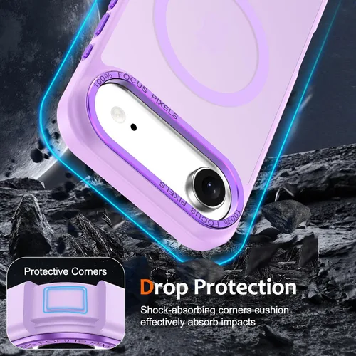 Vista 1126 de Anuck - Funda magnética para iPhone 11 compatible con MagSafe, carcasa trasera mate translúcida dura, borde de TPU, delgada, resistente a impactos