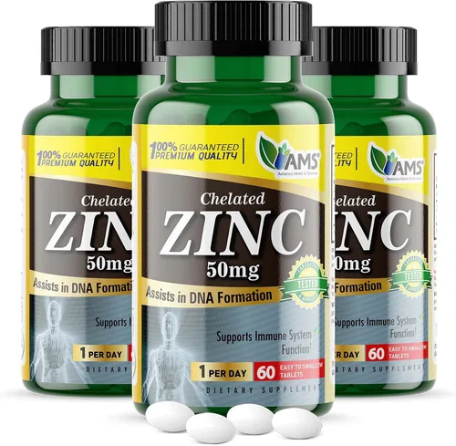 Vista 7 de America Medic & Science Suplementos de zinc quelatado de 50 mg (1 paquete de 60 tabletas) refuerzo inmunológico y potentes píldoras antioxidantes