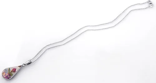 Vista 2 de Amazon Essentials Collar con colgante de flor prensada de plata de ley y oro sobre plata esterlina (anteriormente colección Amazon)