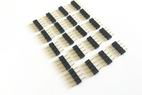 Vista 2 de 10 unids 0.394 in 4 pines en forma de L 90 grados ángulo recto conector hembra para LED RGB 5050 Flex tira de luz (forma L)
