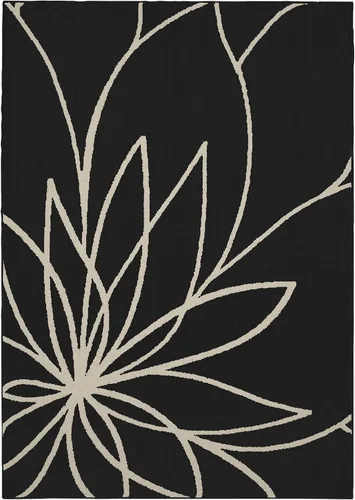 Vista 12 de Garland Rug Grand Floral, 2 x 5 pies, negro/marfil