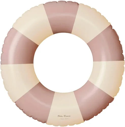 Vista 31 de Petites Pommes Flotador de piscina a rayas para niños y niños pequeños, tubo interior duradero, diseño de rayas clásico impreso a mano, dona