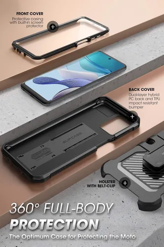 Vista 4 de SUPCASE Unicorn Beetle Pro - Funda para Moto G 5G 2023, protector de pantalla integrado de cuerpo completo, resistente clip para cinturón y funda