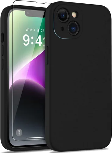 Vista 32 de DEENAKIN Funda compatible con iPhone 14 Plus con protector de pantalla, funda mejorada para cámara, goma de gel de silicona suave probada contra