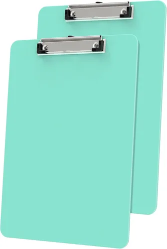 Vista 29 de Portapapeles de plástico, tablero de clip negro A4 de 8.5 x 11 pulgadas para aula, estudiantes, niños, mujeres, tamaño 9 x 12.5 pulgadas con clip