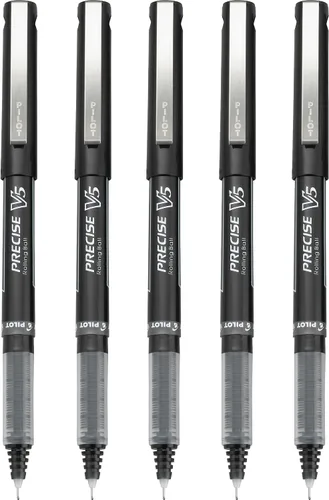 Vista 6 de PILOT Precise V5 Stick - Bolígrafos de tinta líquida con punta extrafina (0.5 mm.), tinta negra, paquete de 5 (26010)