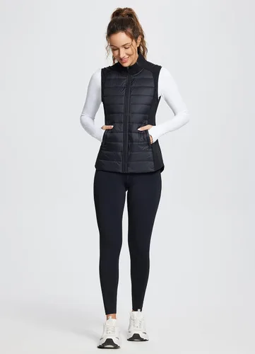 Vista 5 de BALEAF Chaleco ligero y cálido para mujer, para correr, invierno, híbrido, sin mangas, acolchado, resistente al agua