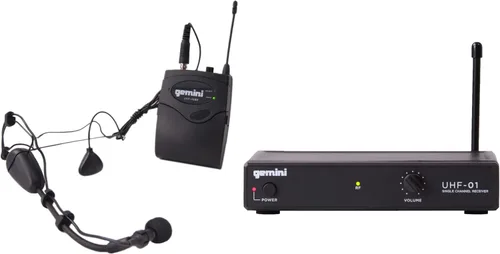 Vista 8 de Sistema de micrófono de mano UHF de doble canal Gemini (UHF-02M-S12) Dual-channel UHF handheld mics, 517-521 MHz - 150 ft range - dual volume