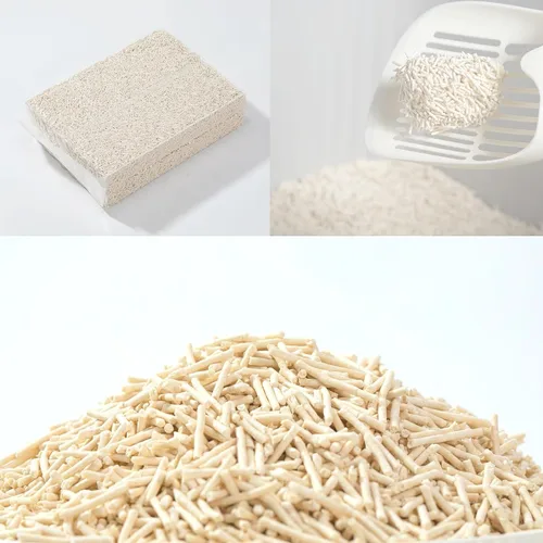 Vista 7 de Arena para gatos de tofu, seguimiento bajo, aglutinación rápida, lavable, control de olores, 99% libre de polvo, hecha de almidón de maíz y heces