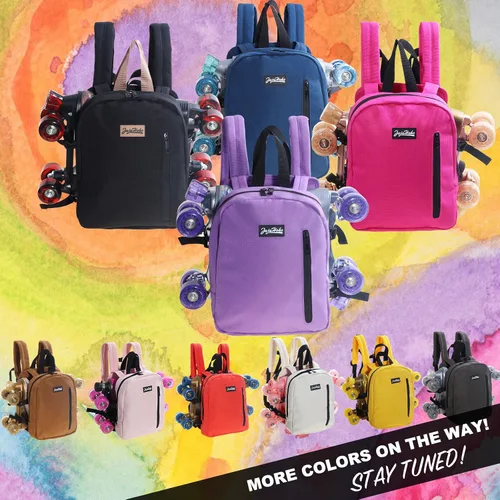 Vista 3 de JajaHoho Bolsas para patines de ruedas para mujeres y hombres, mochila multifuncional deportiva para patines de ruedas, patines de hielo, patines