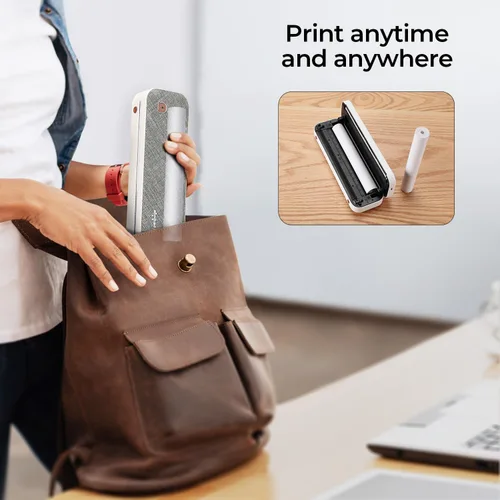 Vista 5 de MUNBYN Papel térmico A4, 2 rollos, 27 hojas/rollo de papel térmico para documentos, tareas, imágenes (8.27 pulgadas de ancho), compatible