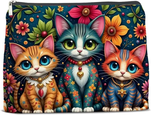 Vista 11 de Bolsa de maquillaje floral humor, regalos para mujer, B